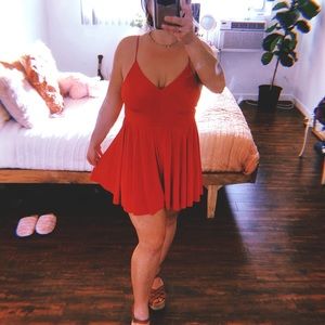 Red Silky Romper